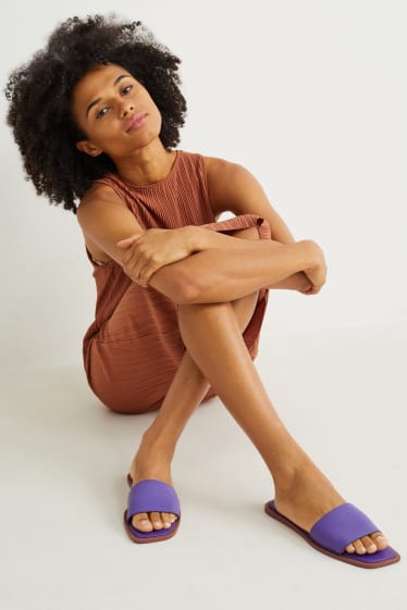 Women - Sandals - faux leather - purple