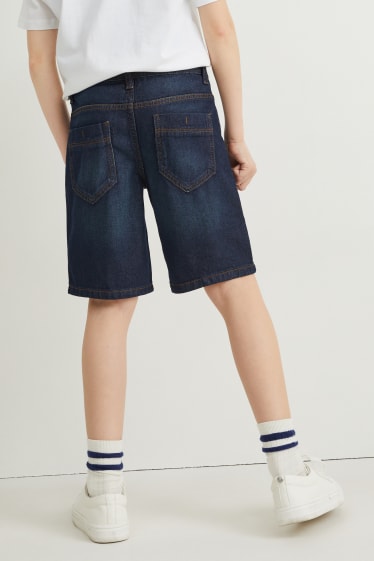 Kinderen: jongens - Korte spijkerbroek - jeansdonkerblauw
