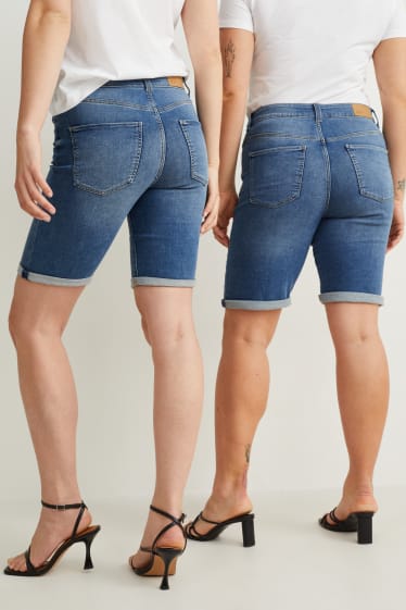 Dona - Bermudes texanes - mid waist - jog denim - LYCRA® - texà blau