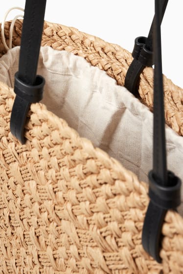 Damen - Stroh-Shopper - beige