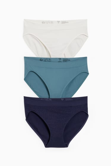 Damen - Multipack 3er - Slip - seamless - dunkelblau