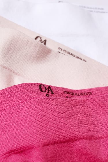 Femmes - Lot de 3 - culottes - sans coutures - rose foncé