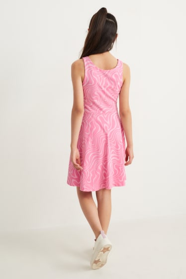 Kinder - Kleid - gemustert - pink