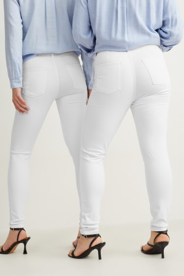 Dámské - Jegging jeans - high waist - LYCRA® - bílá