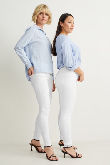 Dámské - Jegging jeans - high waist - LYCRA® - bílá