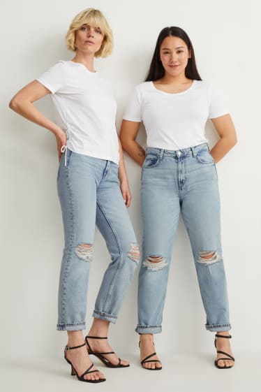 Dames - Straight jeans - high waist - jeanslichtblauw