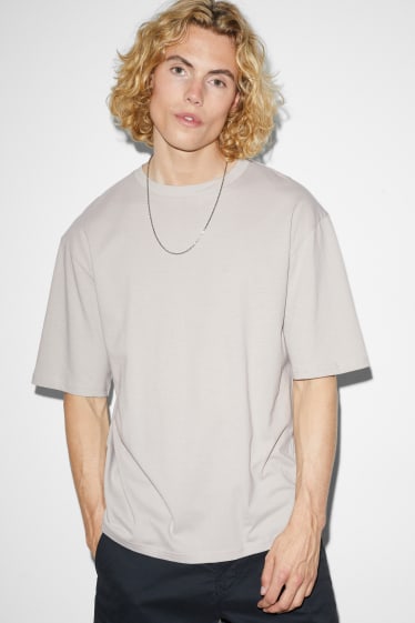 Herren - Oversized-T-Shirt - grau-braun
