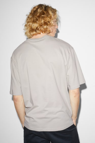 Herren - Oversized-T-Shirt - grau-braun
