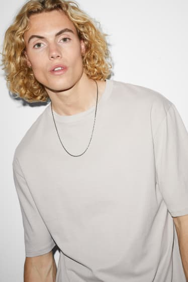 Herren - Oversized-T-Shirt - grau-braun