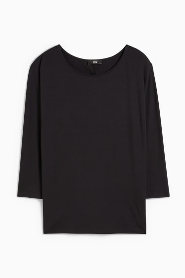 Damen - Langarmshirt - schwarz