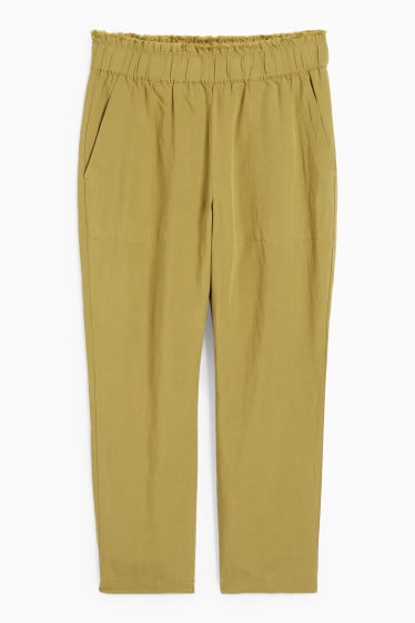 Donna - Pantaloni di stoffa - vita alta - tapered fit - verde