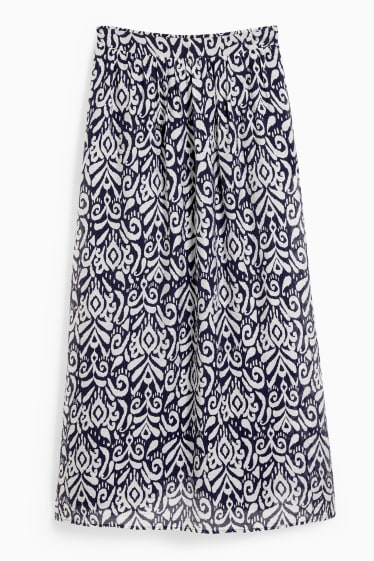 Women - Skirt - dark blue / creme white