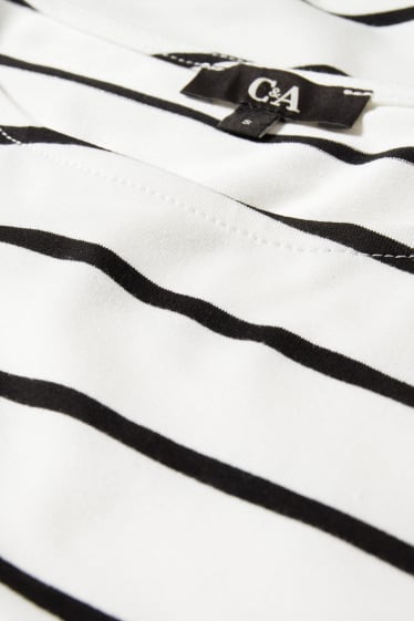 Women - Long sleeve top - striped - white