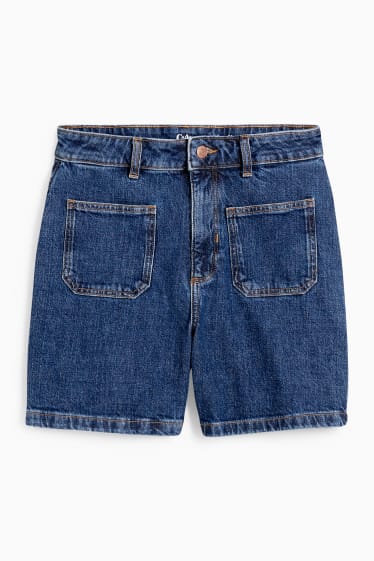 Damen - Jeans-Shorts - High Waist - LYCRA® - jeansblau