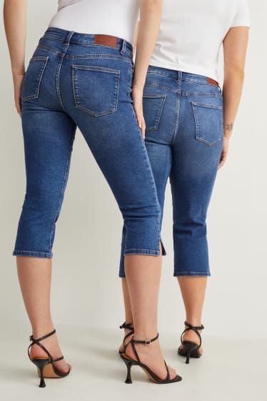 Dames - Capri jeans - mid waist - slim fit - jeansblauw