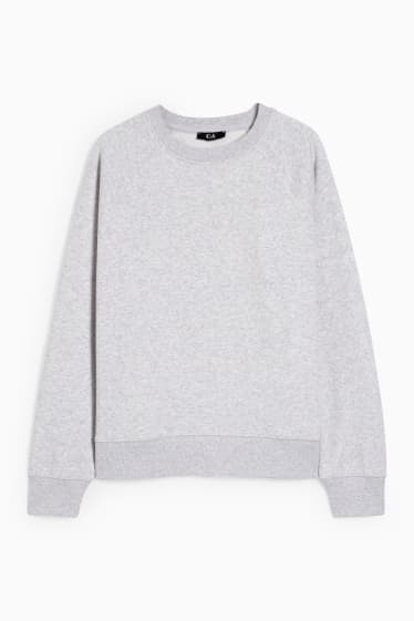 Damen - Basic-Sweatshirt - hellgrau-melange