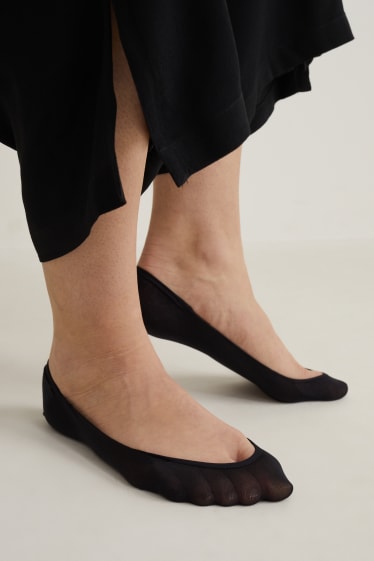 Femmes - Pack de 2 - chaussinettes - noir