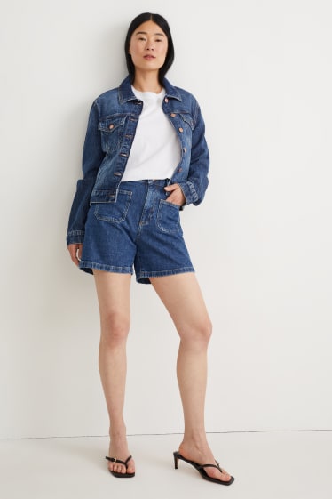 Donna - Shorts di jeans - vita alta - LYCRA® - jeans blu