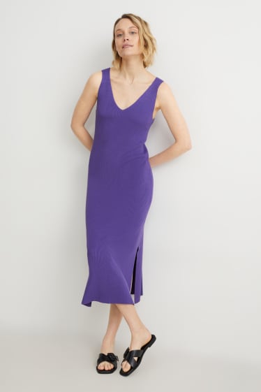 Femmes - Robe de maille - violet