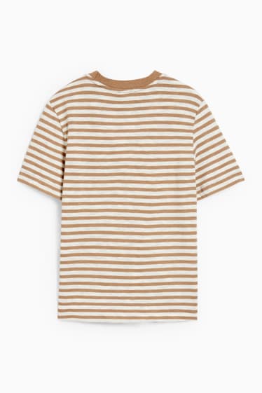 Femmes - T-shirt - à rayures - beige