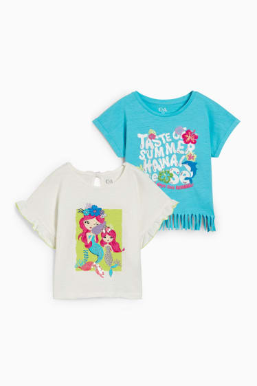 Bambine - Confezione da 2 - t-shirt - bianco