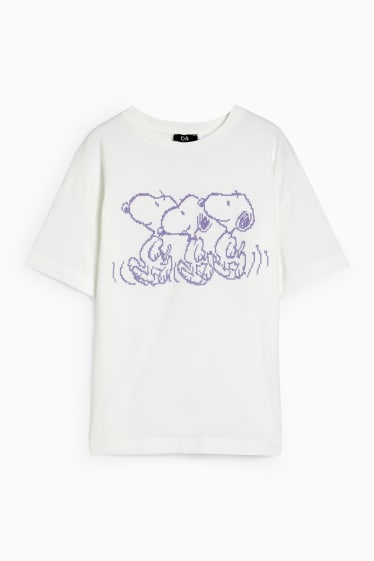 Kobiety - T-shirt - Snoopy - kremowobiały