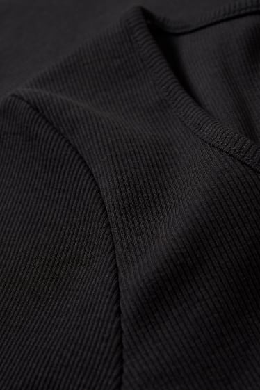 Damen - Basic-Langarmshirt - schwarz