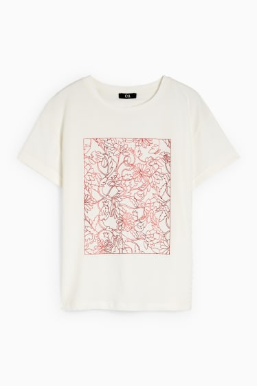 Damen - T-Shirt - schneeweiss