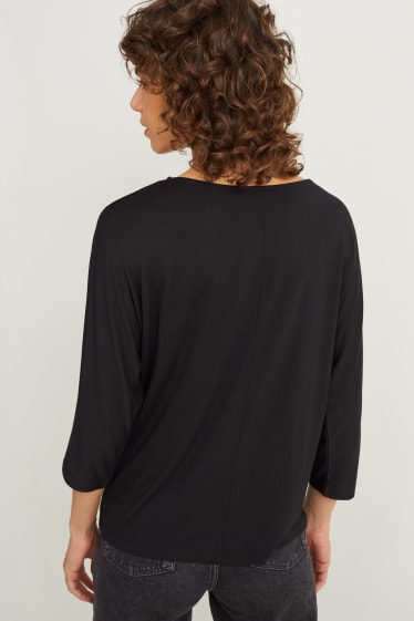 Damen - Langarmshirt - schwarz