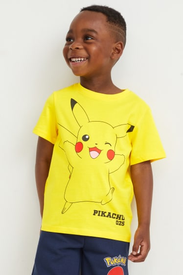 Children - Multipack of 5 - Pokémon - 2 short sleeve T-shirts and 3 tops - yellow
