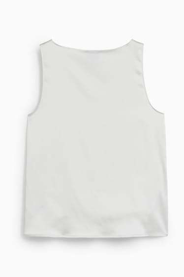 Femmes - Top en satin - blanc crème