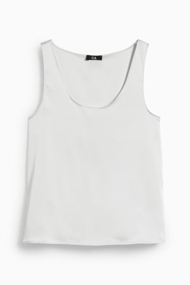 Femmes - Top en satin - blanc crème