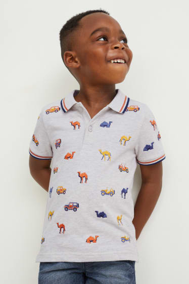 Kinder Jungen - Poloshirt - hellgrau-melange