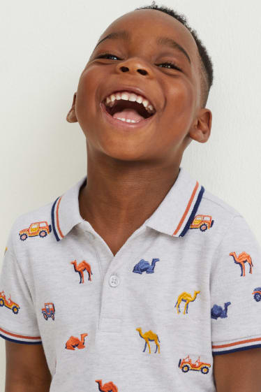 Kinder Jungen - Poloshirt - hellgrau-melange