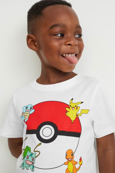 Niños - Pack de 2 - Pokémon - camisetas de manga corta - blanco