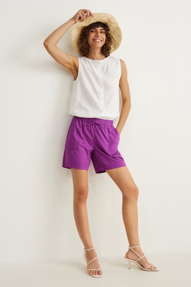 Dona - Pantalons curts - high waist - violeta