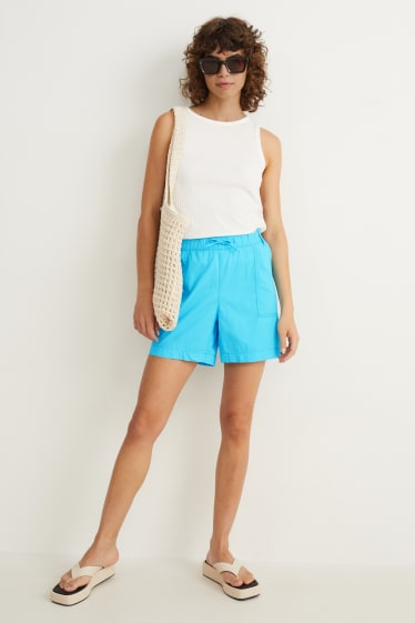 Mujer - Shorts - high waist - azul