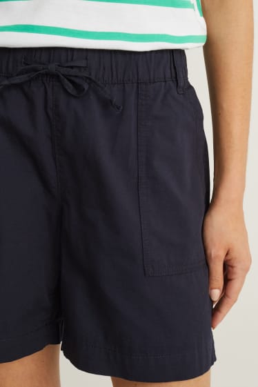 Donna - Shorts - vita alta - blu scuro