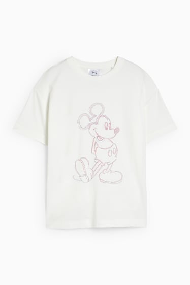 Damen - T-Shirt - Micky Maus - cremeweiß