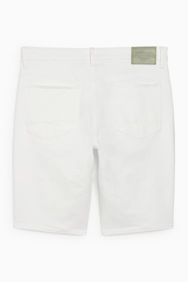 Heren - Korte spijkerbroek - wit