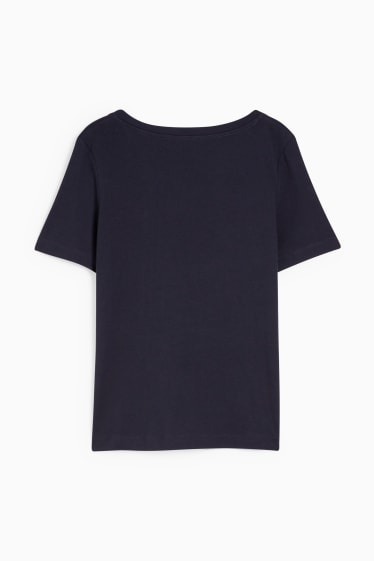 Dames - Basic T-shirt - donkerblauw