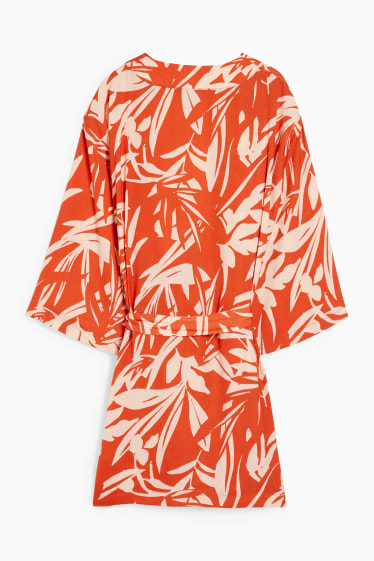 Femmes - Robe de chambre - à motif - orange foncé