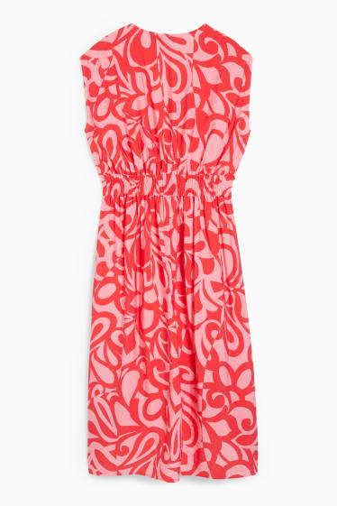 Damen - Fit & Flare Kleid - gemustert - pink