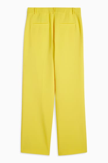 Femmes - Pantalon de toile - high waist - wide leg - jaune
