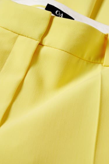 Femmes - Pantalon de toile - high waist - wide leg - jaune