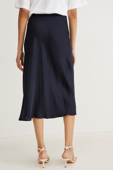 Women - Satin skirt - dark blue