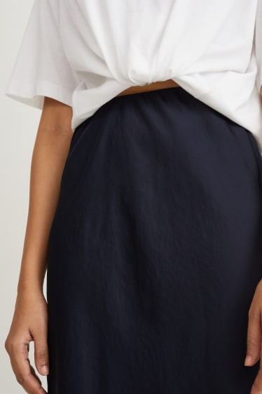 Women - Satin skirt - dark blue