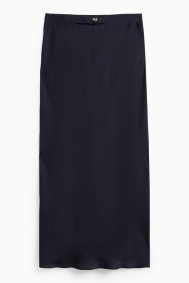 Women - Satin skirt - dark blue