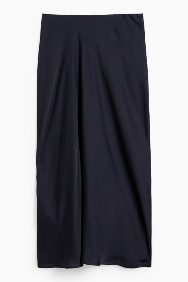 Women - Satin skirt - dark blue