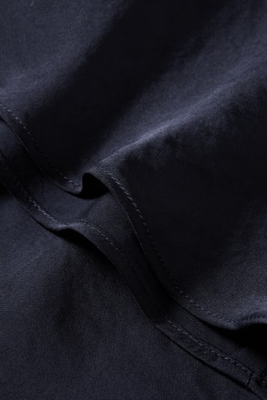 Kobiety - Satynowa spódnica - ciemnoniebieski